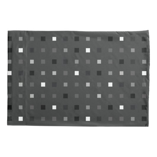 Speelse pixels Controleer het grijze zwarte patroo Kussensloop (Achterkant)