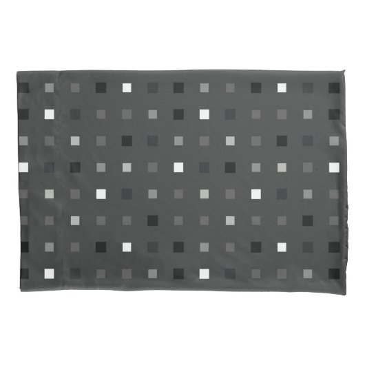 Speelse pixels Controleer het grijze zwarte patroo Kussensloop (Voorkant)