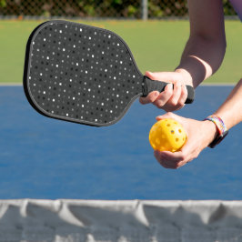 Speelse pixels Controleer het grijze zwarte patroo Pickleball Paddle