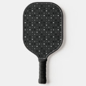 Speelse pixels Controleer het grijze zwarte patroo Pickleball Paddle (Achterkant)