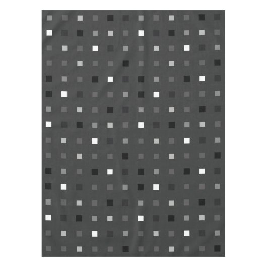 Speelse pixels Controleer het grijze zwarte patroo Tafelkleed (Voorkant)