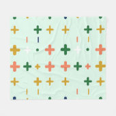Speelse Plus Tekens Geometrisch Retro Patroon Fleece Deken (Voorkant (Horizontaal))