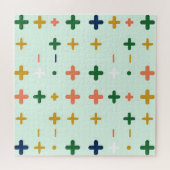 Speelse Plus Tekens Geometrisch Retro Patroon Legpuzzel (Horizontaal)