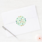 Speelse Plus Tekens Geometrisch Retro Patroon Ronde Sticker (Envelop)