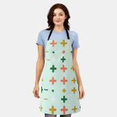 Speelse Plus Tekens Geometrisch Retro Patroon Schort (Gedragen)