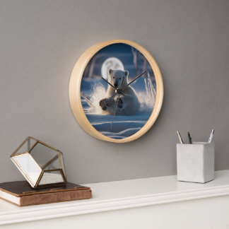 Speelse Polar beer Cub rolt in de sneeuw