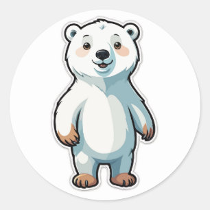 Speelse Polar Beer - een Schattige Arctisch avontu Ronde Sticker