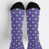 Speelse Polka Crew Soks – Turkoois op Paars Sokken (Top)