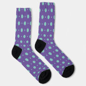 Speelse Polka Crew Soks – Turkoois op Paars Sokken (Rechts)