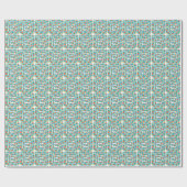 Speelse polka dot blauw en Sinaasappel Abstracte s Cadeaupapier (Vlak)