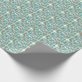 Speelse polka dot blauw en Sinaasappel Abstracte s Cadeaupapier (Hoek)