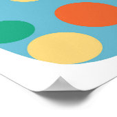 Speelse polka dot blauw en Sinaasappel Abstracte s Poster (Hoek)