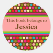 Speelse Polka Dots Book Label (Voorkant)