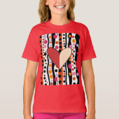 Speelse Polka Dots en Stripes Patroon T-shirt (Voorkant)