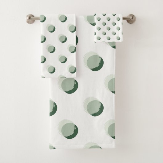 Speelse Polka Dots Groen Bad Handdoek (Insitu)
