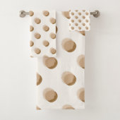 Speelse Polka Dots Warm Neutraal Bad Handdoek (Insitu)