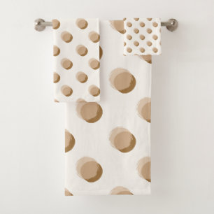 Speelse Polka Dots Warm Neutraal Bad Handdoek