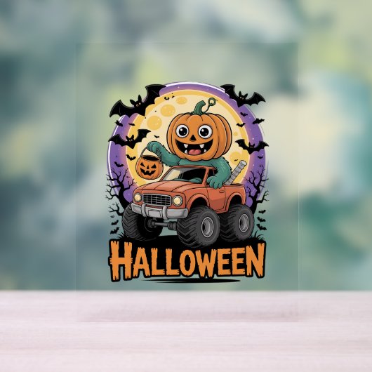 speelse pompoen acryl bord (Neutraal)