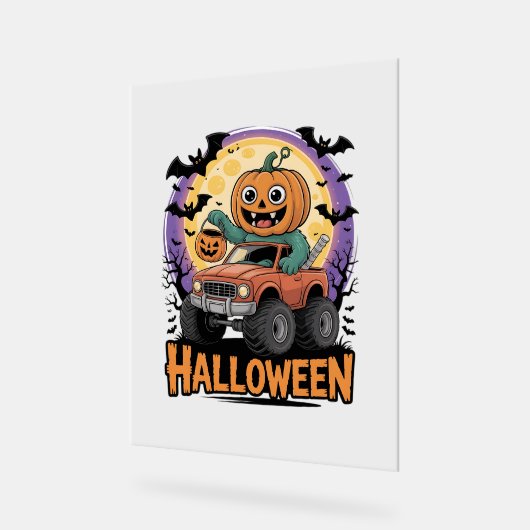 speelse pompoen acryl bord (Hoek)