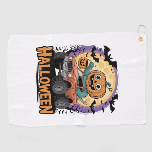 speelse pompoen golfhanddoek (Horizontaal)