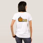 Speelse Pompoen met Drie Griezelige Geesten T-shirt (Achterkant volledig)