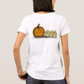 Speelse Pompoen met Drie Griezelige Geesten T-shirt (Achterkant)