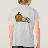Speelse Pompoen met Drie Griezels Tri-Blend Shirt (Achterkant)