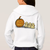 Speelse pompoen met drie spookachtige geesten (Achterkant)