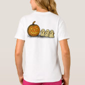 Speelse pompoen met drie spookachtige geesten t-shirt (Achterkant)