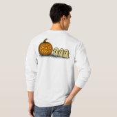 Speelse pompoen met drie spookachtige geesten t-shirt (Achterkant volledig)
