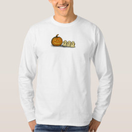 Speelse pompoen met drie spookachtige geesten t-shirt