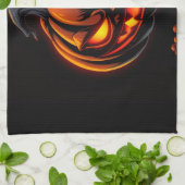 Speelse Pompoen Monster Halloween Keukenhanddoek (Gevouwen)