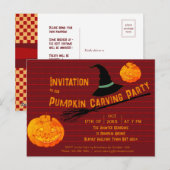Speelse Pompoen Oranje Retro Jack-o'-Lantern Kinde Briefkaart (Voorkant / Achterkant)