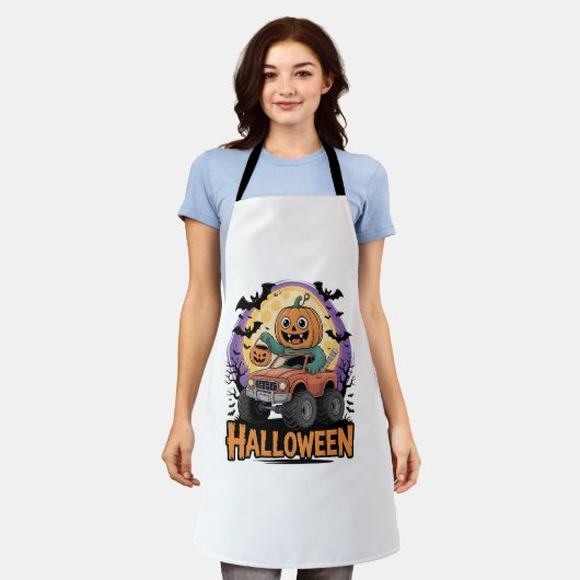 speelse pompoen schort (Gedragen)