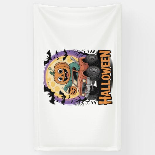 speelse pompoen spandoek (Verticaal)