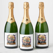 speelse pompoen sparkling wijnetiket (Flessen)