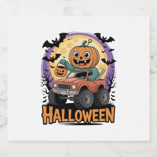 speelse pompoen sparkling wijnetiket (Enkel label)