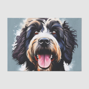 Speelse Portugese waterhond Tissuepapier