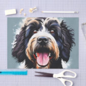 Speelse Portugese waterhond Tissuepapier (Craft)