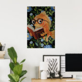 Speelse Poster met Vis die Leest - Grappig Oceaan- (Thuiskantoor)