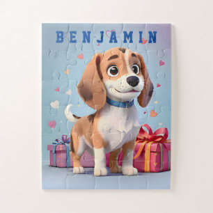 Speelse Poten Beagle Puppy Kleurrijke Cadeaus Galo Legpuzzel