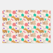 Speelse poten en feesthonden inpakpapier (Voorkant)