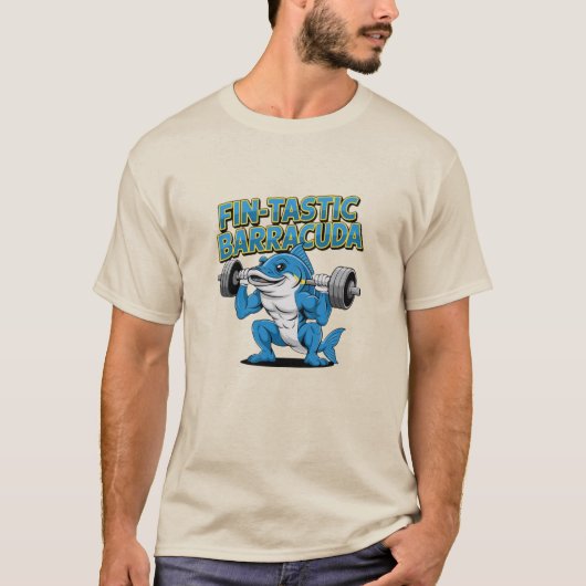 Speelse Predators: Grappige Barracuda Design T-shirt (Voorkant)