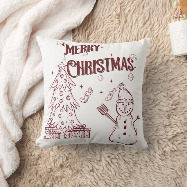 Speelse Prettig kerstfeest Kussen (Deken)