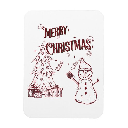 Speelse Prettig Kerstfeest Magneet (Verticaal)