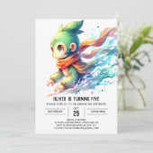 Speelse Printable Monkey Birthday Kaart (Staand voorkant)