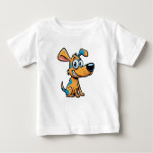 Speelse Pup Baby Fijne Jersey T-shirt (Voorkant)