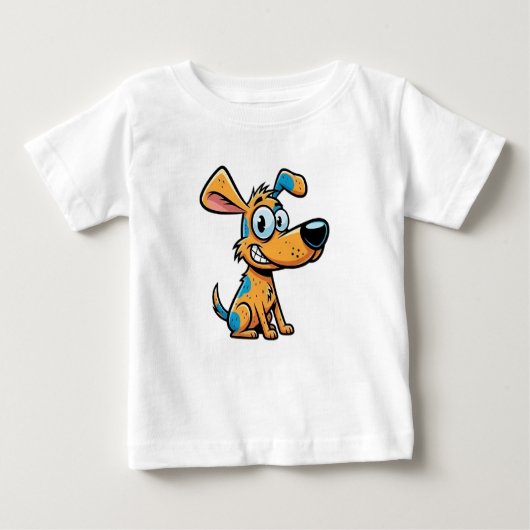 Speelse Pup Baby Fijne Jersey T-shirt (Voorkant)