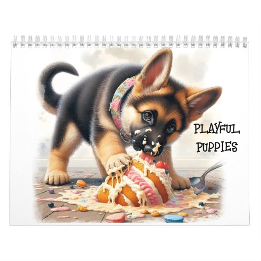 Speelse Puppies twaalf maanden Kalender (Hoes)