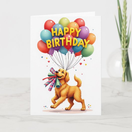 Speelse Puppy Ballonnenkaart Kaart (Voorkant)
